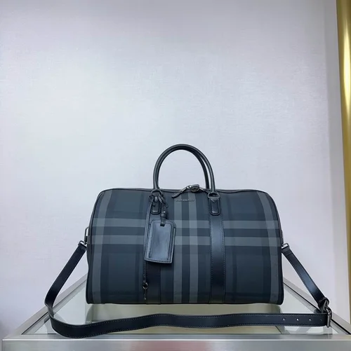 Burberry Original Travel Bag Authentic Check Canvas Luxury
