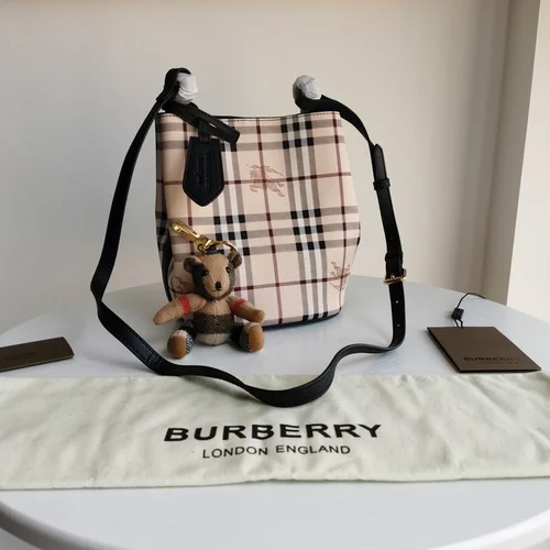 Burberry Original Bucket Bag Authentic Check Canvas Luxury