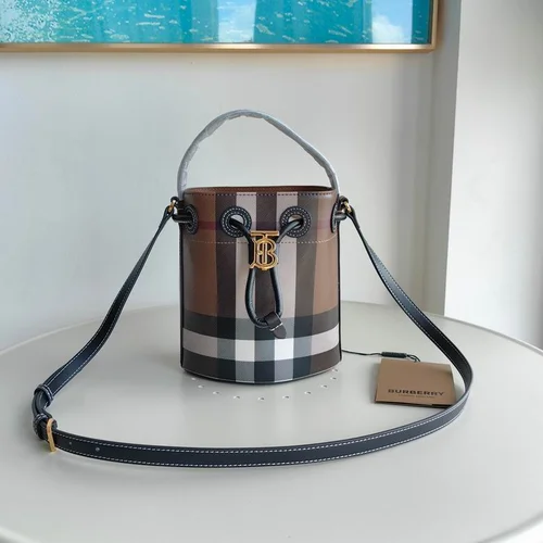 Burberry Original Bucket Bag Authentic Check Canvas Luxury