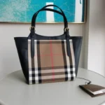 Burberry Original Shopping Bag Large Check Canvas Authentic Luxury