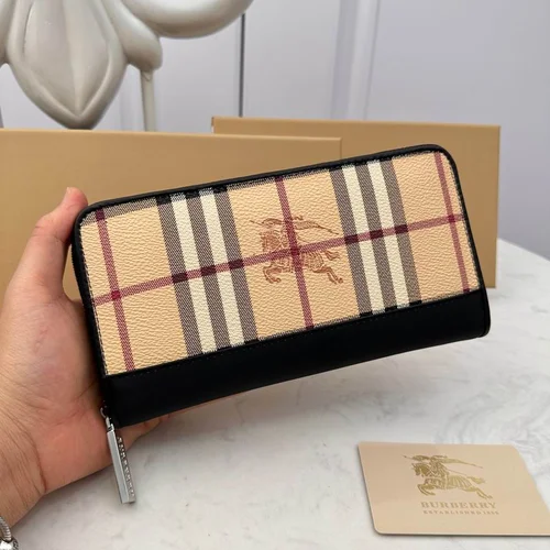 11 Burberry Women's Wallet Check Pattern Luxury Leather Designer