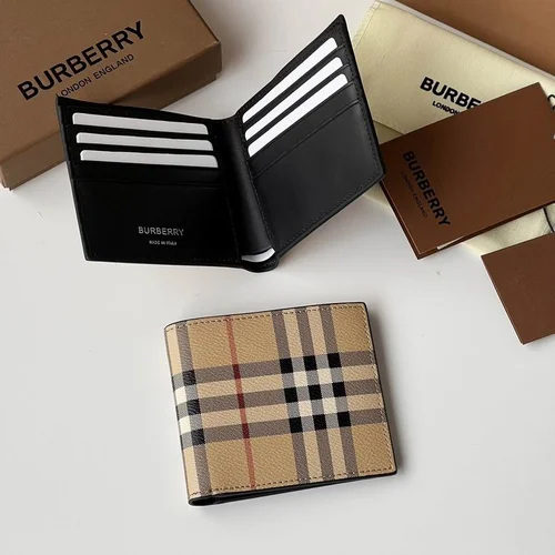 11 Burberry Women's Wallet Check Pattern Luxury Leather Designer