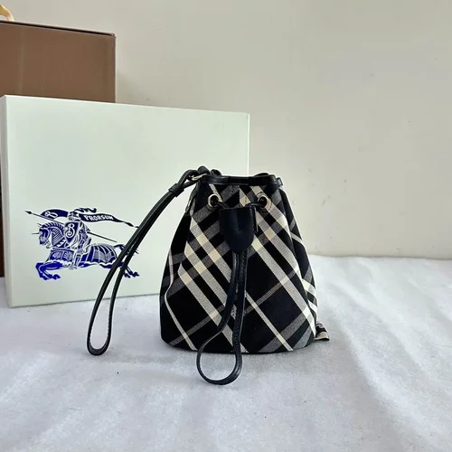 Burberry Original Bucket Bag Authentic Check Canvas Luxury