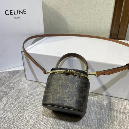 Celine Makeup Cosmetic Pouch Women Luxury Leather Designer