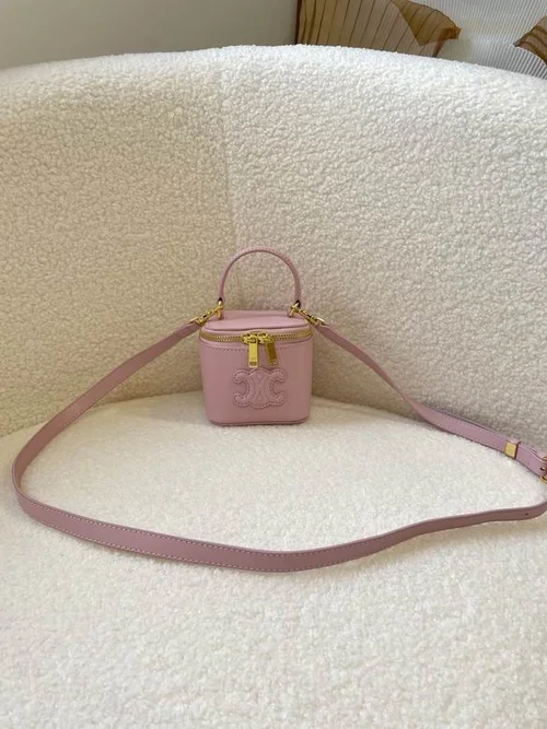 Celine Makeup Cosmetic Pouch Women Luxury Leather Designer