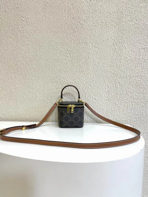 Celine Makeup Cosmetic Pouch Women Luxury Leather Designer