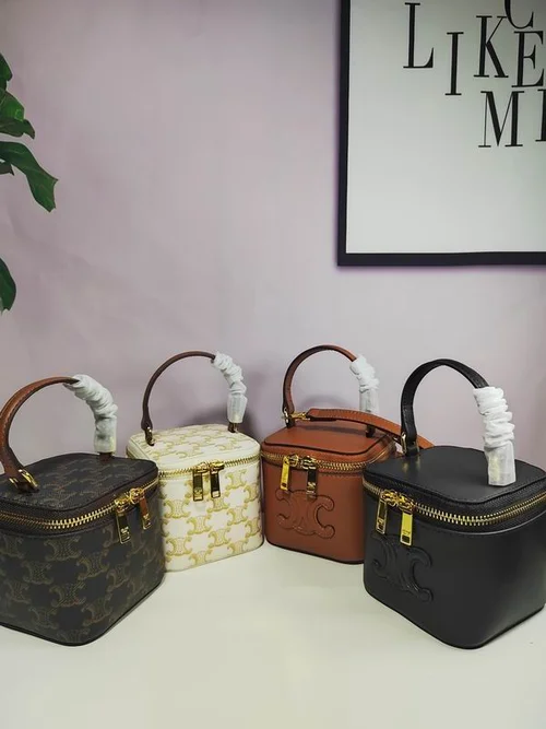 Celine Makeup Cosmetic Pouch Women Luxury Leather Designer