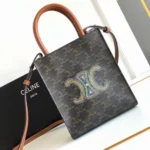 Celine Cabas Large Vertical Tote Bag Women Luxury Canvas Leather