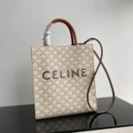 Celine Cabas Large Vertical Tote Bag Women Luxury Canvas Leather