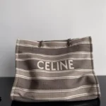Celine Cabas Large Vertical Tote Bag Women Luxury Canvas Leather