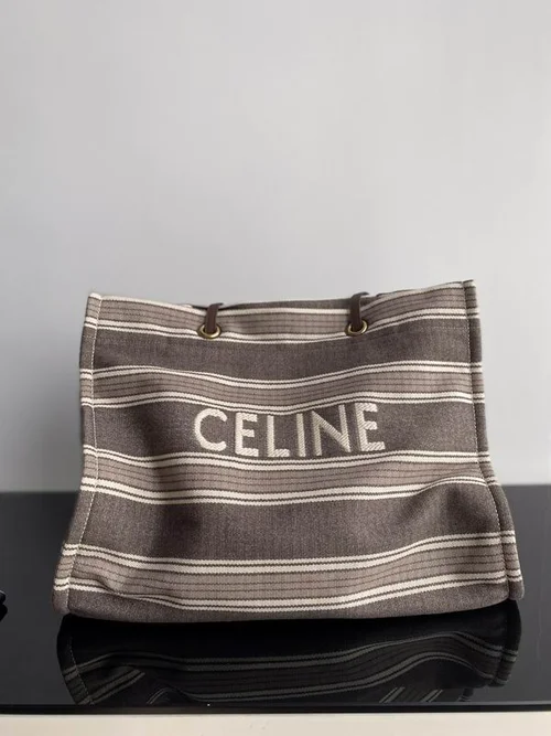 Celine Cabas Large Vertical Tote Bag Women Luxury Canvas Leather