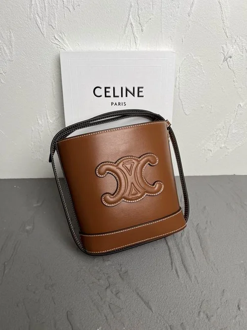 11 Celine Cuir Triomphe Bucket Bag Medium Women Luxury Canvas