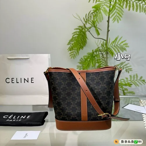 11 Celine Cuir Triomphe Bucket Bag Medium Women Luxury Canvas