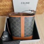 11 Celine Cuir Triomphe Bucket Bag Medium Women Luxury Canvas