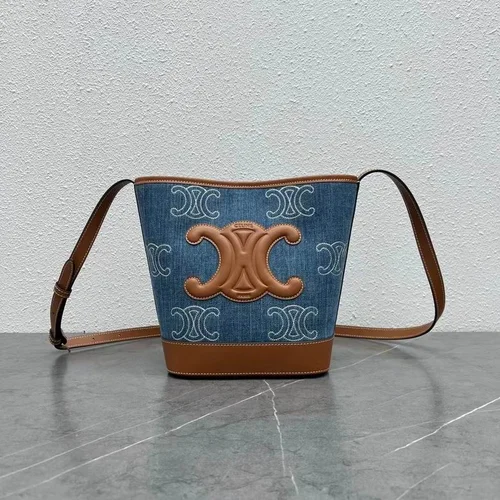 11 Celine Cuir Triomphe Bucket Bag Medium Women Luxury Canvas