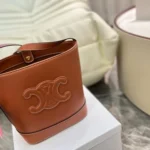 11 Celine Cuir Triomphe Bucket Bag Medium Women Luxury Canvas