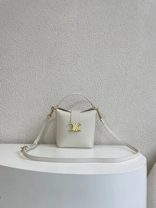 11 Celine Cuir Triomphe Bucket Bag Medium Women Luxury Canvas