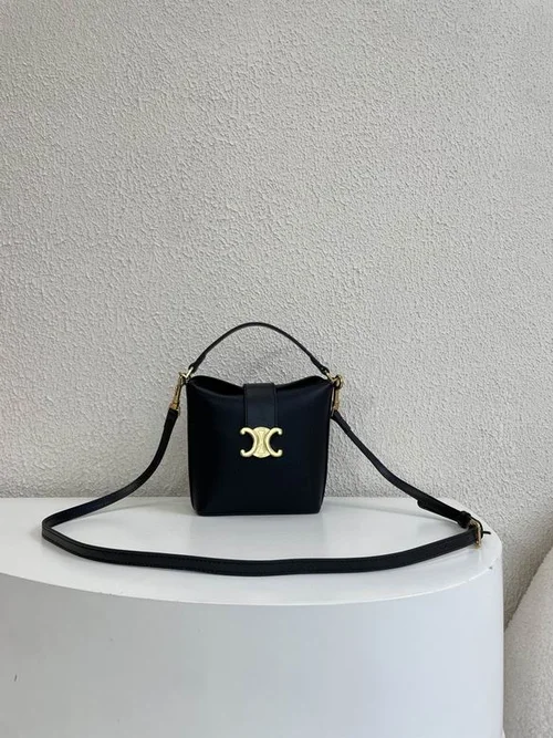 11 Celine Cuir Triomphe Bucket Bag Medium Women Luxury Canvas