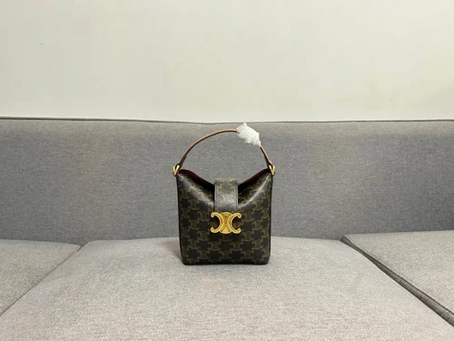 11 Celine Cuir Triomphe Bucket Bag Medium Women Luxury Canvas