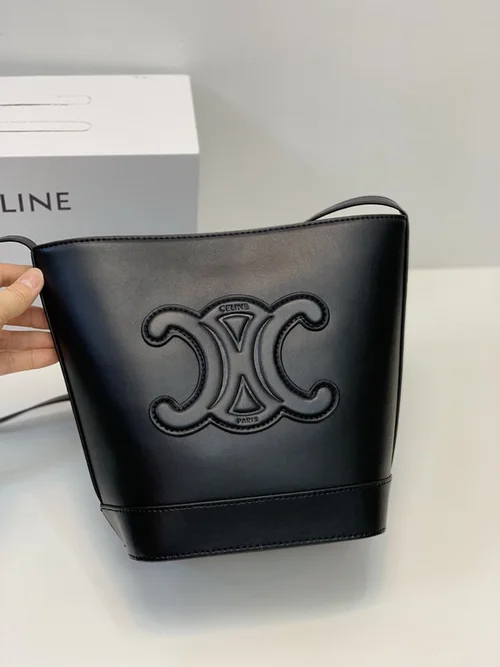 11 Celine Cuir Triomphe Bucket Bag Medium Women Luxury Canvas