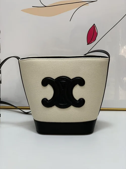 11 Celine Cuir Triomphe Bucket Bag Medium Women Luxury Canvas