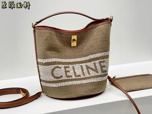 11 Celine Cuir Triomphe Bucket Bag Medium Women Luxury Canvas