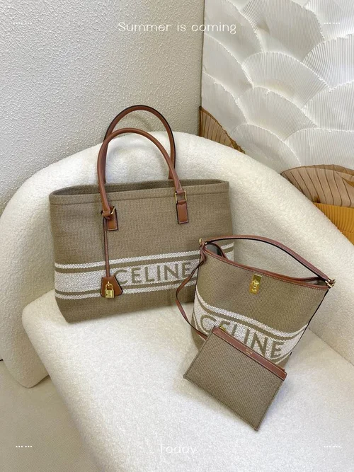 11 Celine Cuir Triomphe Bucket Bag Medium Women Luxury Canvas