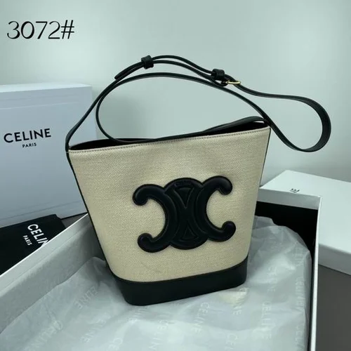11 Celine Cuir Triomphe Bucket Bag Medium Women Luxury Canvas