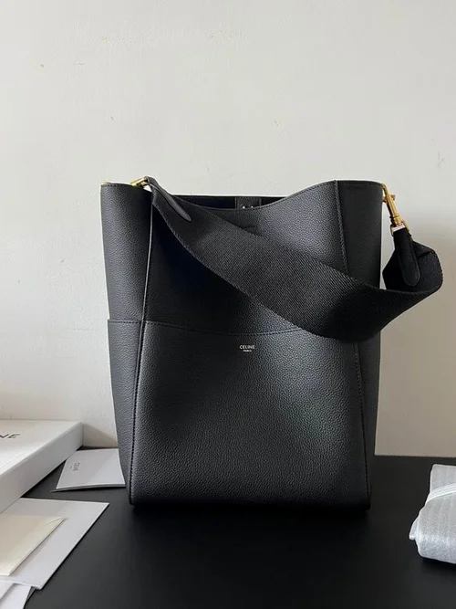 Celine Sangle Bucket Bag Small Women Luxury Canvas Leather