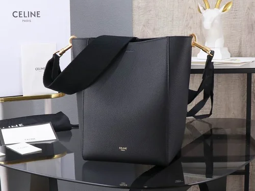 Celine Sangle Bucket Bag Small Women Luxury Canvas Leather