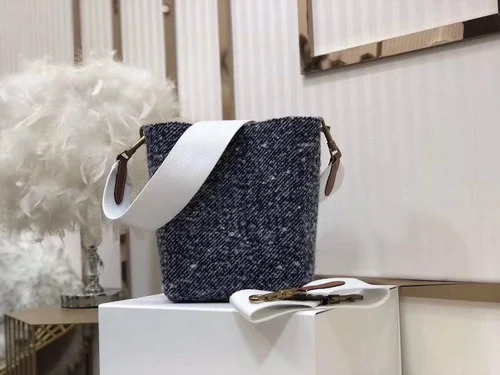 Celine Sangle Bucket Bag Small Women Luxury Canvas Leather