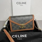 Celine Triomphe Original Large Shoulder Bag Authentic Canvas Luxury