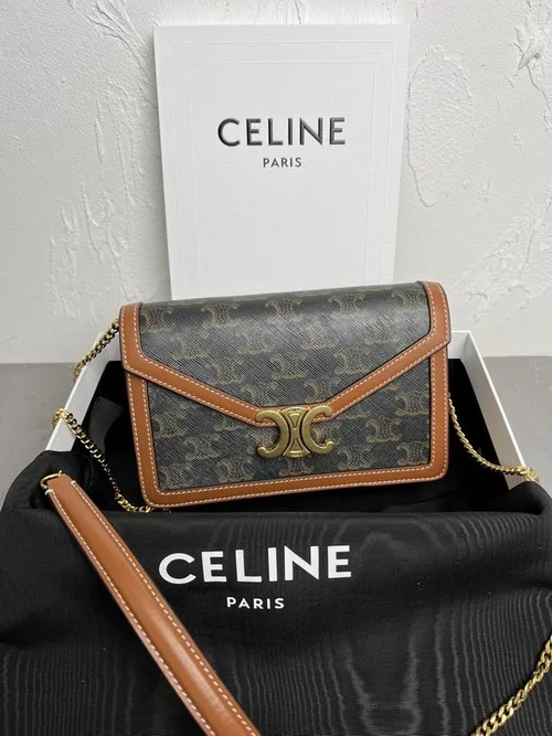 Celine Triomphe Original Large Shoulder Bag Authentic Canvas Luxury
