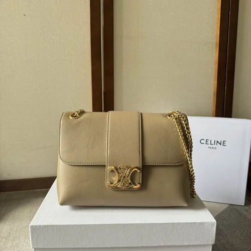 Celine Triomphe Original Large Shoulder Bag Authentic Canvas Luxury