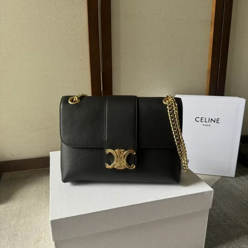 Celine Triomphe Original Large Shoulder Bag Authentic Canvas Luxury