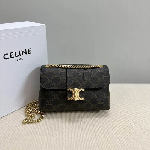 Celine Triomphe Original Large Shoulder Bag Authentic Canvas Luxury