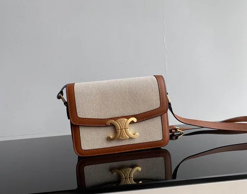 Celine Triomphe Original Large Shoulder Bag Authentic Canvas Luxury