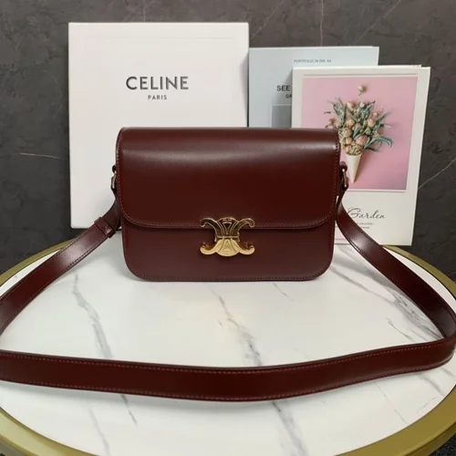 Celine Triomphe Original Large Shoulder Bag Authentic Canvas Luxury