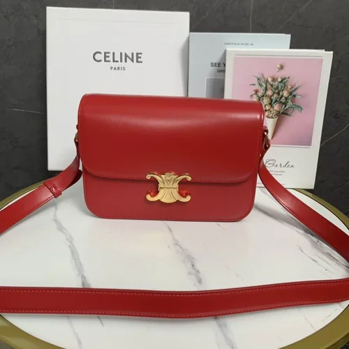 Celine Triomphe Original Large Shoulder Bag Authentic Canvas Luxury