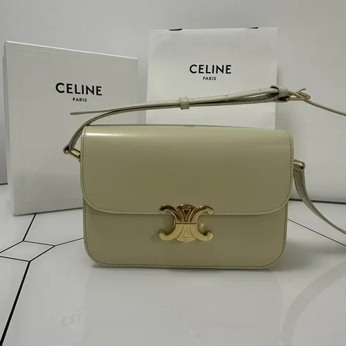 Celine Triomphe Original Large Shoulder Bag Authentic Canvas Luxury