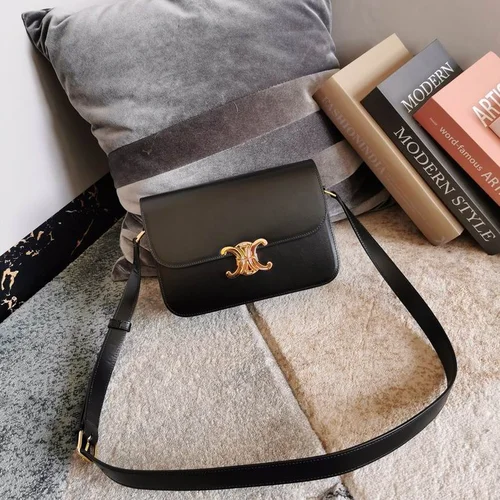 Celine Triomphe Original Large Shoulder Bag Authentic Canvas Luxury