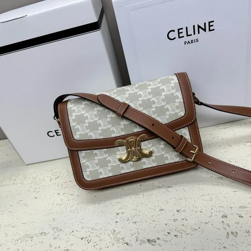 Celine Triomphe Original Large Shoulder Bag Authentic Canvas Luxury