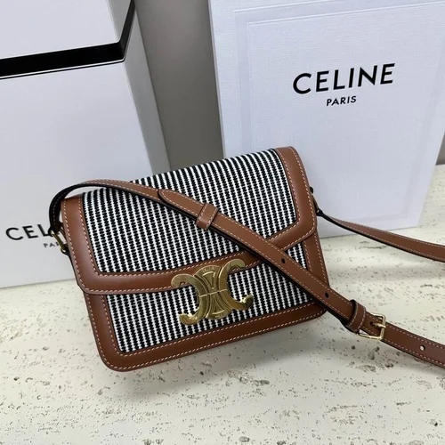 Celine Triomphe Original Large Shoulder Bag Authentic Canvas Luxury