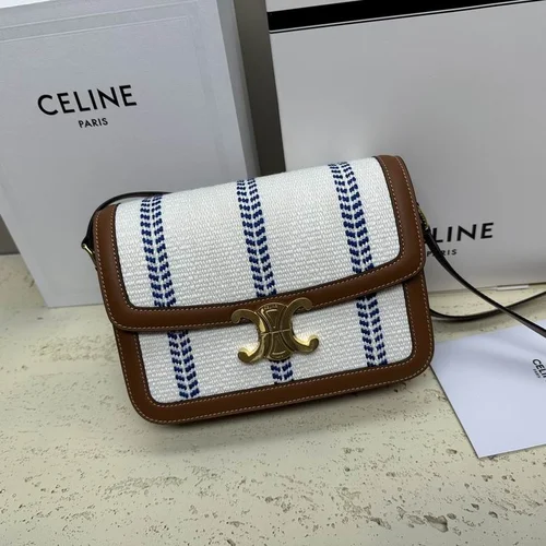 Celine Triomphe Original Large Shoulder Bag Authentic Canvas Luxury
