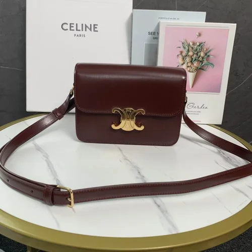 Celine Triomphe Original Large Shoulder Bag Authentic Canvas Luxury