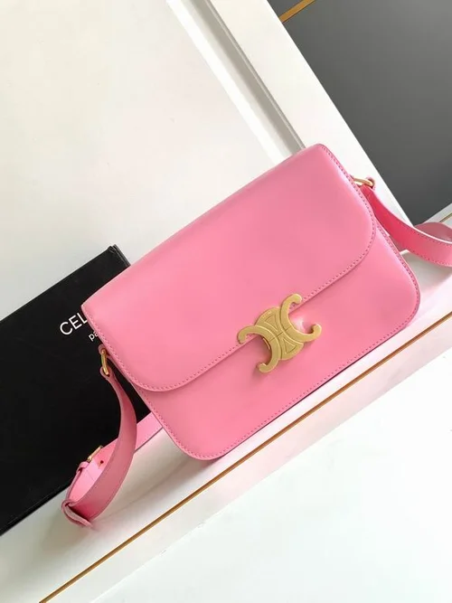 Celine Triomphe Original Large Shoulder Bag Authentic Canvas Luxury