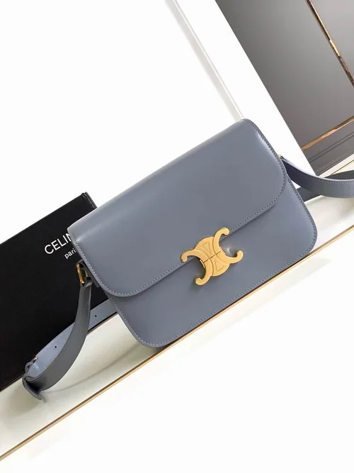 Celine Triomphe Original Large Shoulder Bag Authentic Canvas Luxury