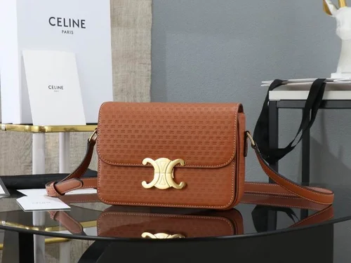 Celine Triomphe Original Large Shoulder Bag Authentic Canvas Luxury