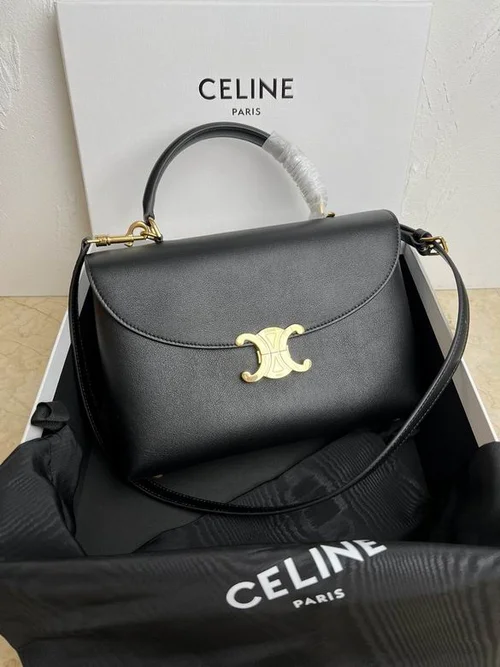 Celine Triomphe Original Large Shoulder Bag Authentic Canvas Luxury