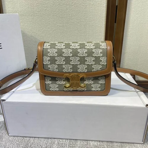 Celine Triomphe Original Large Shoulder Bag Authentic Canvas Luxury